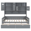 Daybed With All-In-One Cabinet And Shelf