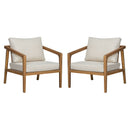 Westin - Outdoor Acacia Wood Club Chair (Set of 2) - Teak / Beige