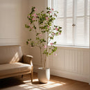Artificial Bougainvillea Tree With Pot, Realistic Faux Flowering Plant Leaves And Blooms, Decor For Home Office - Green Leaves / Pink by HouseOfZazla