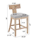 27" Counter Stools Set of 2, Upholstered Counter Height Bar Stools by HouseOfZazla