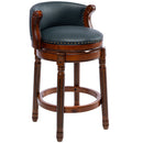 Seat Height 26'' Cow Top Wooden Bar Stool, 360 Degree Swivel Bar Height Chair With Backs For Home Kitchen Counter by HouseOfZazla