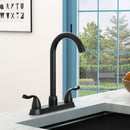 Stainless Steel Kitchen Sink Faucet With 2 Handles, 3 Hole Installation by HouseOfZazla