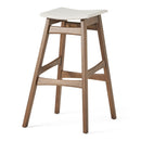 Mid Century Modern Bar Stool Set With Upholstered Seating
