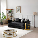 Soledad - Sofa With Upholstery And Hued Accents - Black by HouseOfZazla