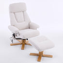 Upholstered Heated Massage 360° Swivel Accent Chair With Ottoman by HouseOfZazla