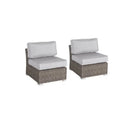 Wicker Sectional Sofa With Cushions And Table