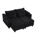 Convertible Chaise Lounge Sofa Chair With USB Ports, Cup Holders, Phone Holder And Storage by HouseOfZazla