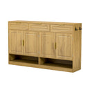 U-Style Farmhouse Sideboard with 3 Drawers & 4 Doors