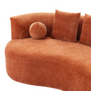 90-Inch Curved Modern Chenille Sofa