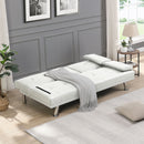 Futon Sofa Bed With Armrest Two Holders Wood Frame, Stainless Leg by HouseOfZazla