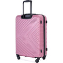 3 Piece Luggage Sets ABS Lightweight Suitcase with Two Hooks, Spinner Wheels, TSA Lock, (20/24/28), Pink