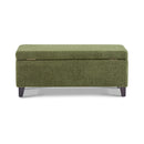 Storage Ottoman with Flip-Top Lid, Easy Assembly, Boucle Fabric & Rubber Wood Legs by HouseOfZazla