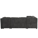 U-Shaped Sectional Sofa Pull Out Sofa Bed With Two USB Ports, Two Power Sockets, Three Back Pillows And A Storage Chaise For Living Room by HouseOfZazla