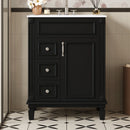 Bathroom Vanity With Sink, Compact Cabinet & 2 Drawers And Adjustable Shelf by Unique Piece Furniture