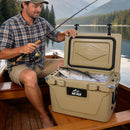 50 Quart Khaki Cooler, Ultra-Light Insulated Ice Chest by HouseOfZazla