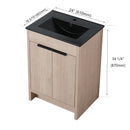24 Inch Freestanding Bathroom Vanity with Black Ceramic Sink & 2 Soft-Close Cabinet Doors (BLO-G-BL9060BK),W1286S