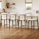 Counter Height Bar Stools Set of 2 with Curved Backrest