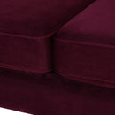 Jack 84" Modern Tuxedo Tufted Sofa, Burgundy Velvet