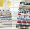 4 Pieces Queen 100% Cotton Flannel Printed Sheet Set Finton