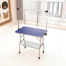 Folding Dog Pet Grooming Table Stainless Steel Frame Rubber Mat On Board With Adjustable Arm And Clamps Pet Dog Cat Grooming Table by HouseOfZazla