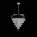 18-inch Modern Crystal Chandelier with Black Velvet Shade