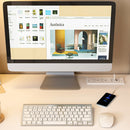 White Computer Desk with 4-in-1 Socket and Storage Options
