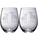 Chihuahua Stemless Wine Glasses Set Of 2 By Dog Lover Glass Gifts For Mom Dad Sister by The Wine Savant