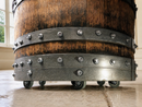 Whiskey & Wine Barrel Steel-Leg Table Set — 4 Chairs, Modern Build