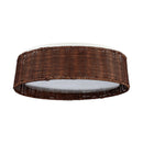 17" Traditional Brown Rattan Flush Mount Lighting with LED