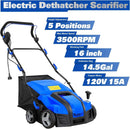 BILT HARD 15 Amp Electric Dethatcher & Scarifier: 16" Width, 14.5-Gallon Bag, 2-in-1 Walk-Behind Lawn Tool