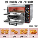 16-Inch Commercial Stainless Steel Double Deck 3000W 110V Electric Pizza Oven (SAK85429) by SAKSBY WHOLESALE