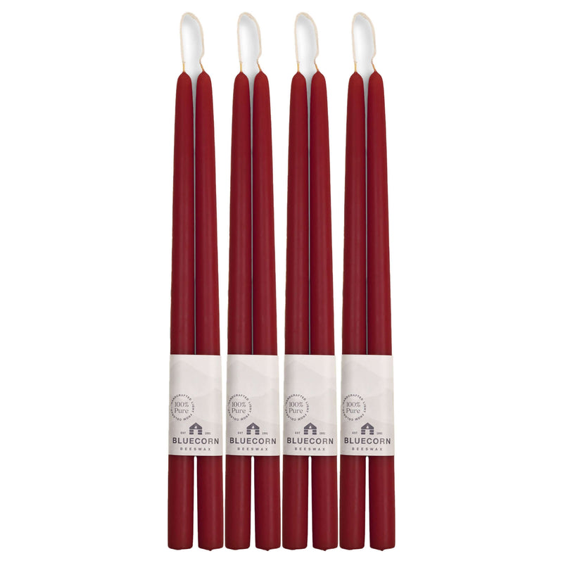 Hand-Dipped Beeswax Taper Candles - Bulk 4-Pair Bundle