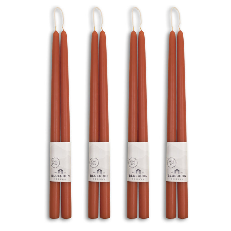 Hand-Dipped Beeswax Taper Candles - Bulk 4-Pair Bundle