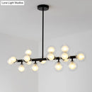 GobekUsa 16-Light Modern Black Island Pendant - Spherical Glass Ceiling Light for Dining Table
