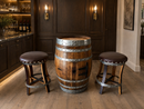 Whiskey & Wine Barrel Bar Set — Cabinet Storage, Bar Stools, No Top