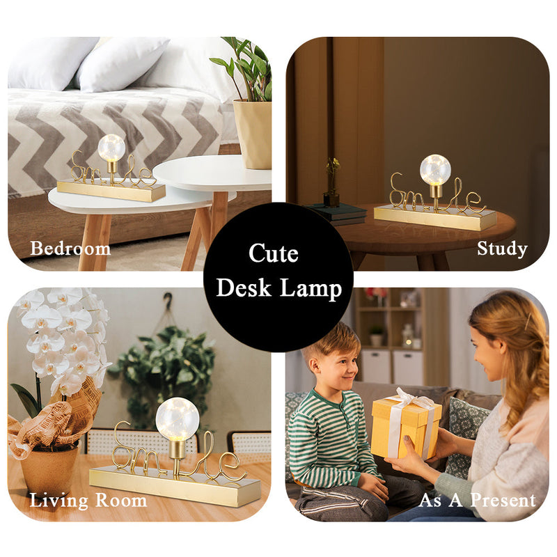 Decorative Cordless lamp Home Decor Lights with Warm White Fairy Lights(Smile), photo 5 of 5