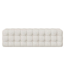 2-Pieces Bedroom Sets Queen Size Upholstered Bed with Rectangular Upholstered Ottoman for Bedroom,White