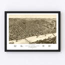 Vintage Map of Little Rock, Arkansas 1887