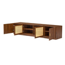 TV Stand, Media Console With Adjustable Shelves - Walnut by HouseOfZazla
