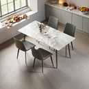 Dining Table with Sintered Stone Tabletop and Metal Legs, 70' Rectangular Modern Kitchen & Dining Room Table