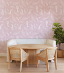 Pink Quill Whispers - Modern Feather Wallpaper