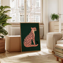 Sassy Coral Cheetah Illustration