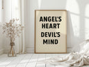 Angel’s Heart Devil’s Mind Typography Print