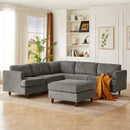 Modern Modular Sectional Couch, 6 Seaters Sleeper Sofa