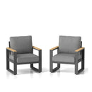 All-Weather Patio Armchairs With Thick Cushions (Set of 2)