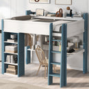 Loft Bed With Built In Storage Shelves, Clothes Rail, And Desk by HouseOfZazla