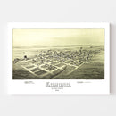 Vintage Map of Edmond, Oklahoma 1891