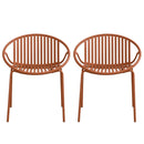 Stackable Outdoor Chairs With Breathable Plastic Backrest (Set of 2)