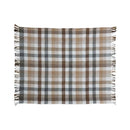 Brushed Cotton Flannel Throw w/ Fringe, Plaid