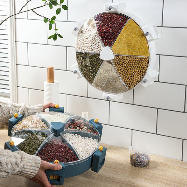 🍚 Wall‑Mounted Grain & Cereal Dispenser – Rotating Dry Food Storage for Kitchen, photo 2 of 6
